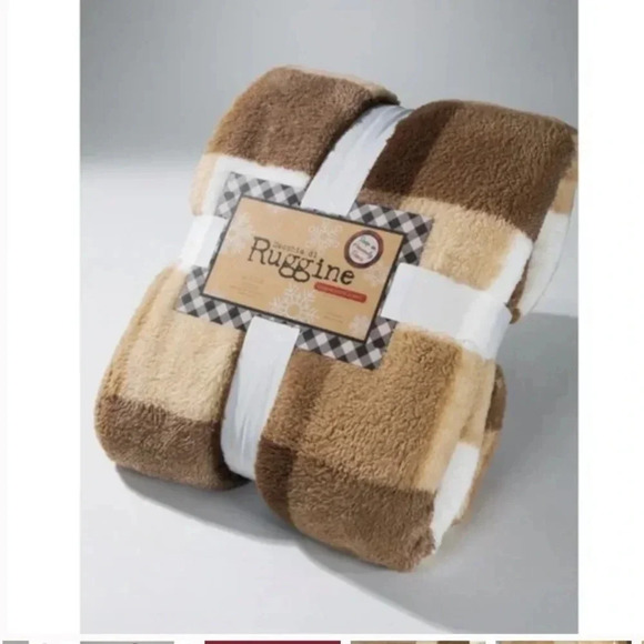 Plaid Sherpa Throw Blanket  50” x 60” - Picture 4 of 7